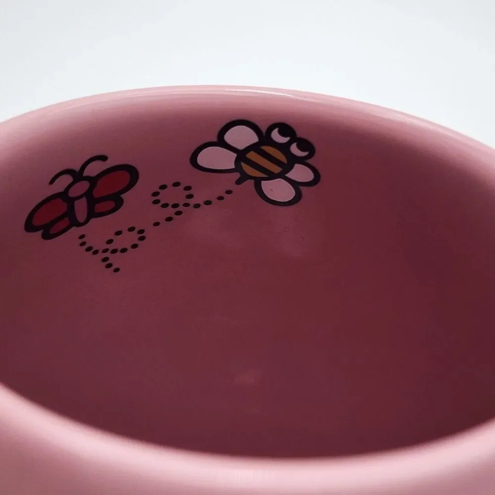 Sanrio‎ 2011 HELLO KITTY Pink Barrel Ceramic Coffee Tea Mug w/Butterflies 18 oz